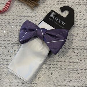 Alfani Purple and White Bow Tie Set